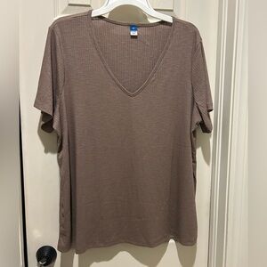 Old Navy Taupe V-Neck Luxe Tee NWOT